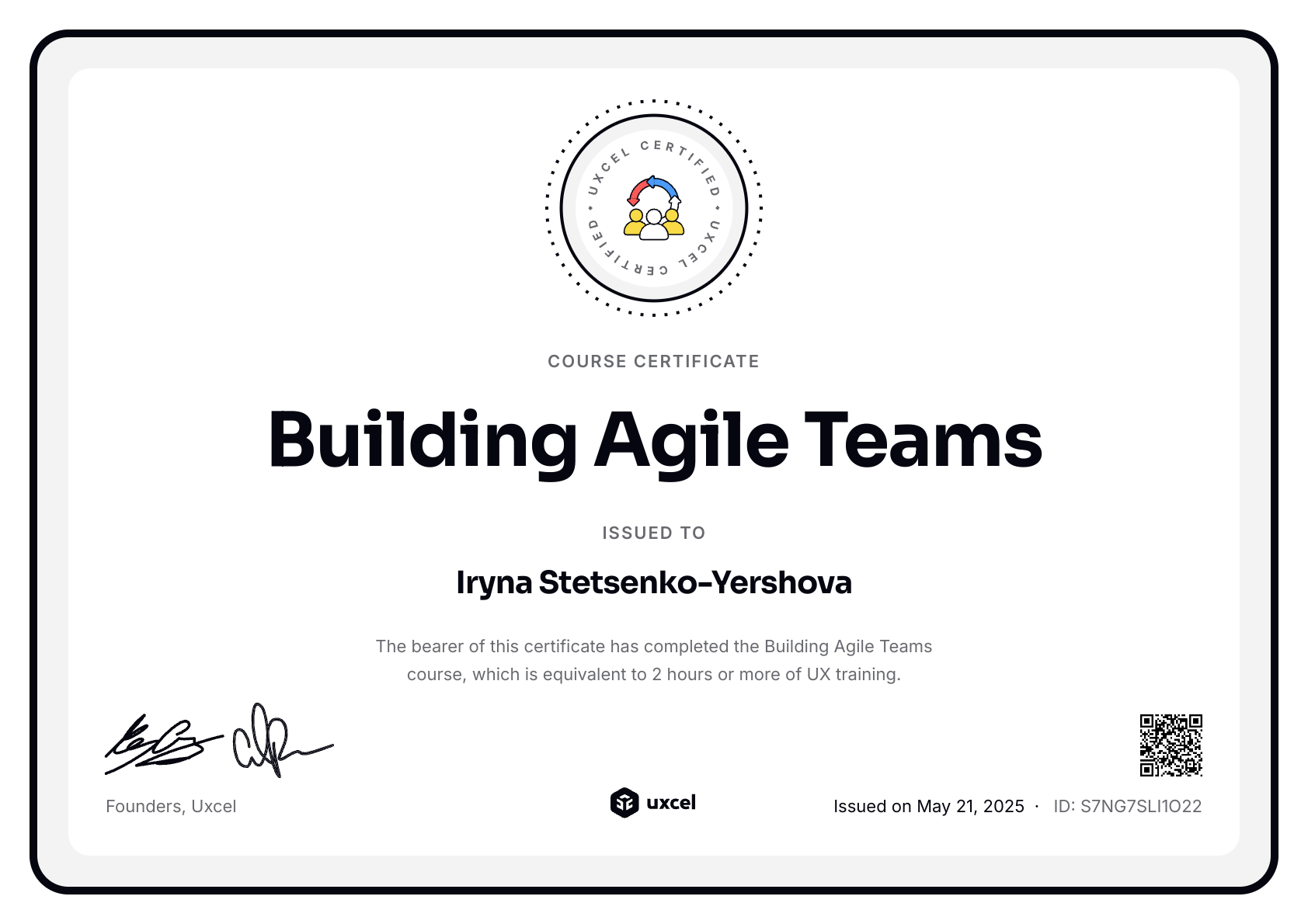 EirinDesign's certificate